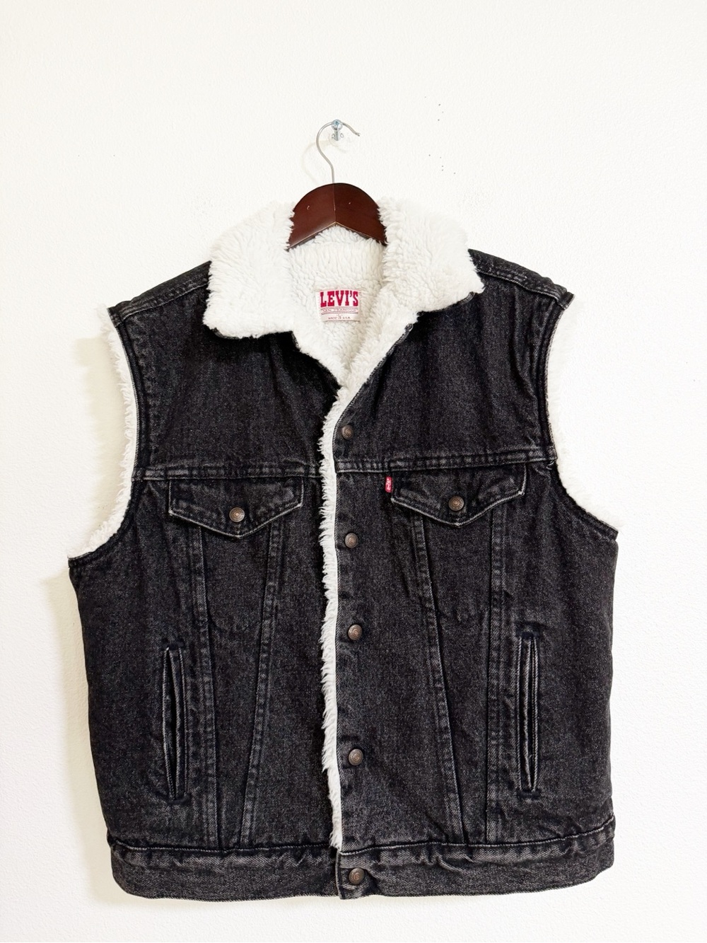 Vintage 80s Levi’s Denim Sherpa Trucker Vest